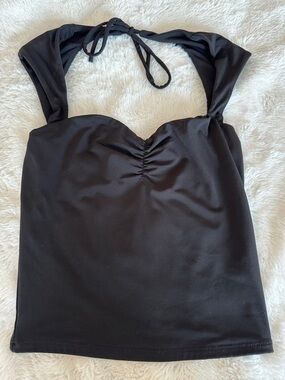 Garage Black Halter Ruched Women's Top